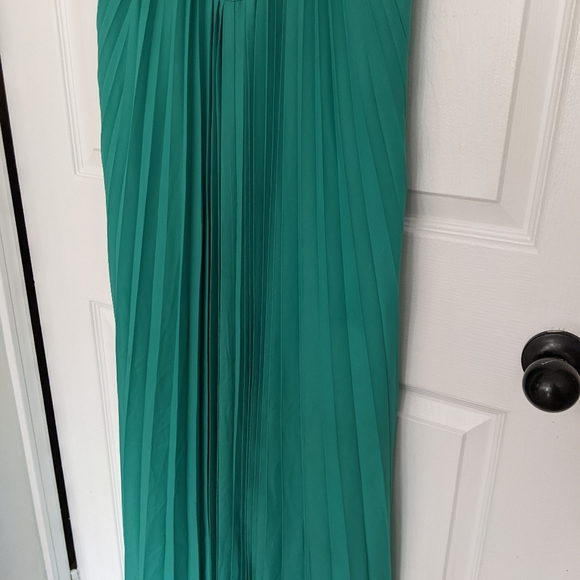 BCBG Turquoise Green Pleated Halter Maxi Dress - Picture 7 of 11